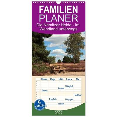 Familienplaner 2027 - Die Nemitzer Heide - Im Wendland unterwegs mit 5 Spalten (Wandkalender, 21 x 45 cm) CALVENDO