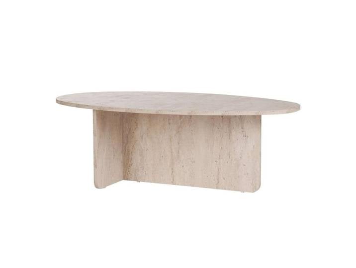 CALICOSY - Table basse avec plateau ovale L120 cm - ANNA - Travertin