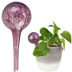 Relaxdays Bewässerungskugel 2er Set Glas Schwarz,Transparent