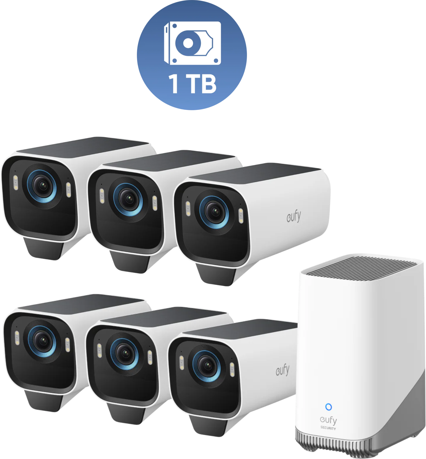 eufyCam S3 Pro 6‑Kamera‑Set eufyCam S3 Pro 6‑Kamera‑Set mit 1TB Festplatte