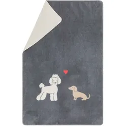 David Fussenegger Kinderdecke Mila 'Dackel & Pudel' 100 x 150 cm Grau