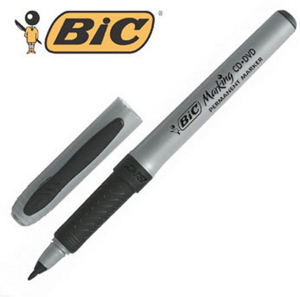 BIC Märkpenna Marking™ CD/DVD-Marker, permanent, tunn 0,7 mm linjebredd, svart