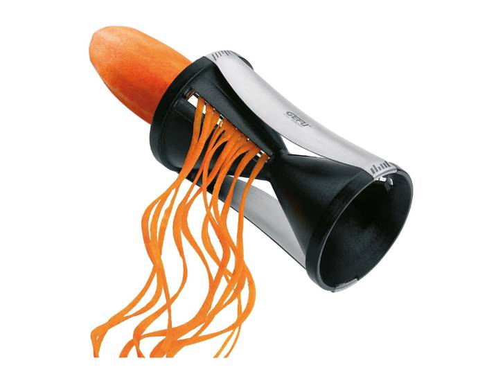 Spiralschneider GEFU Spirelli , silber (silberfarben, schwarz), Zerkleinerer, Spiralschneider, japanisches Spezialmesser
