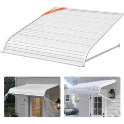 VEVOR Fenstermarkise 101,6x106,6x51 cm, Türvordach, Sonnenschutz, leichte & stabile Aluminium-Außenmarkisen, Schutz vor Regen, Schnee & Sonnenlicht für Tür, Eingang, Fenster, Terrasse, Veranda