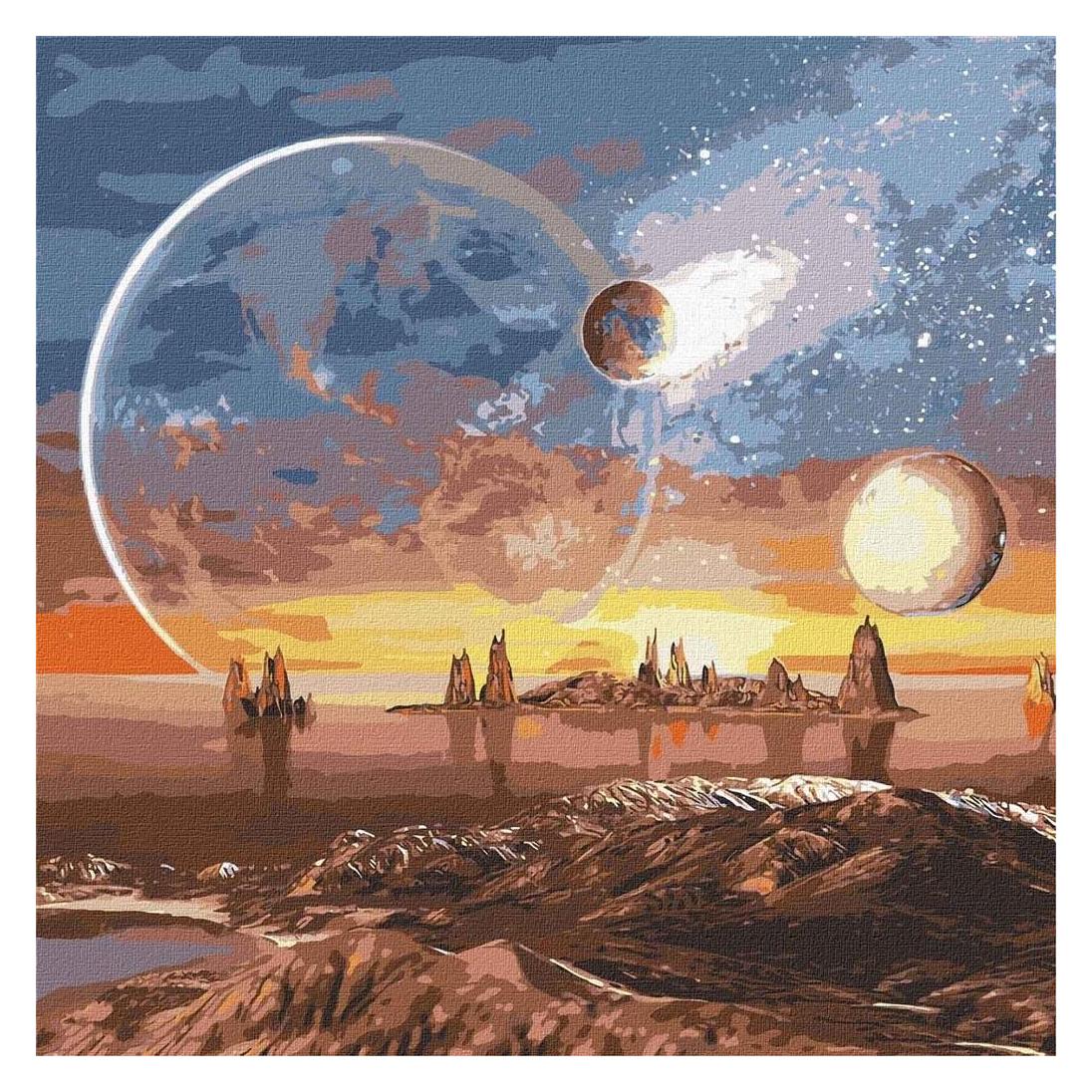 Ideyka Malen nach Zahlen, 50x50 cm, metallic, Weltraumwüste, 1 Stk. (53309436)