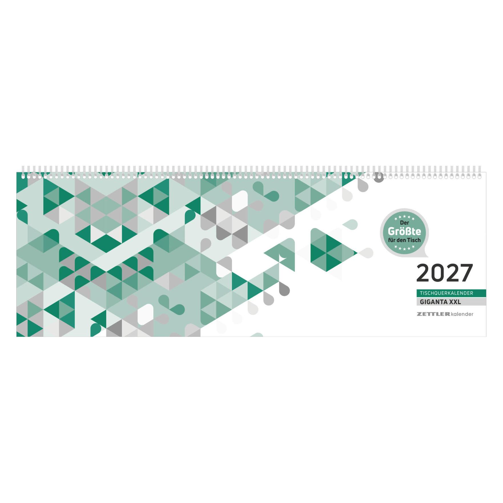 Zettler Tischquerkalender Giganta XXL 1W/2S grün 2027 (142300)