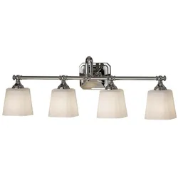 Wandlampe Spiegelleuchte Lampe LED Flurlampe Glas Chrom Badleuchte 4 flammig