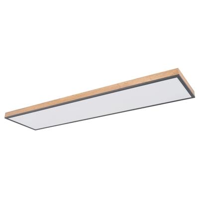 GLOBO LIGHTING LED Deckenleuchte "DORO", grau (graphit, natur), 1, H: 7,5cm, 1 Stk., Leuchten, Rechteckige Deckenlampe, 3000 Kelvin, Wohnzimmer, LED Deckenleuchte