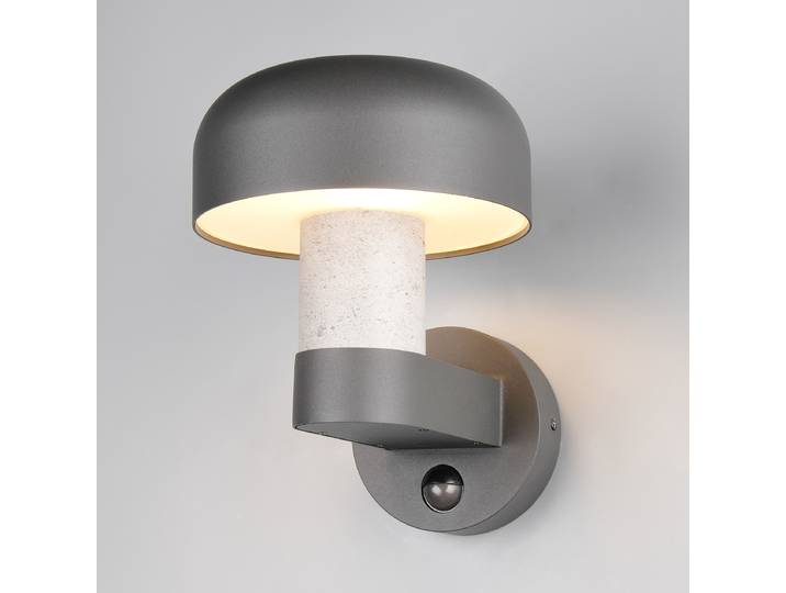 home24 Wandlamp voor buiten Fraser met sensor 19 x 25 x 25cm grijs/donkergrijs/lichtgrijs
