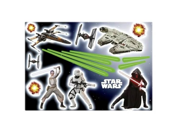 Komar Deco-Sticker STAR WARS 50 x 70 cm Wandtattoo, Wandbild, Wandsticker, Wandaufkleber, Millenium Falcon, T-65 X-Flügel, Rey, Kylo Ren, Kinderzimmer 14029h