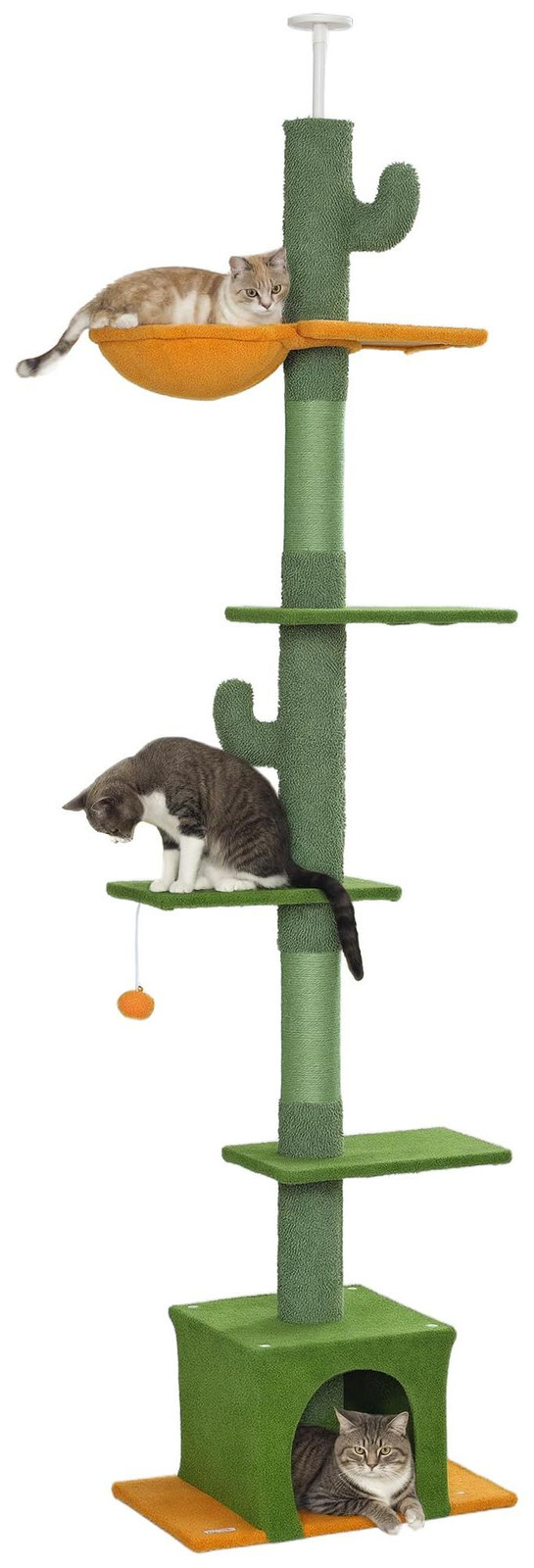 PawHut Krabboom met pluche bekleding en kattenhol, Hoogte: 230-275 cm