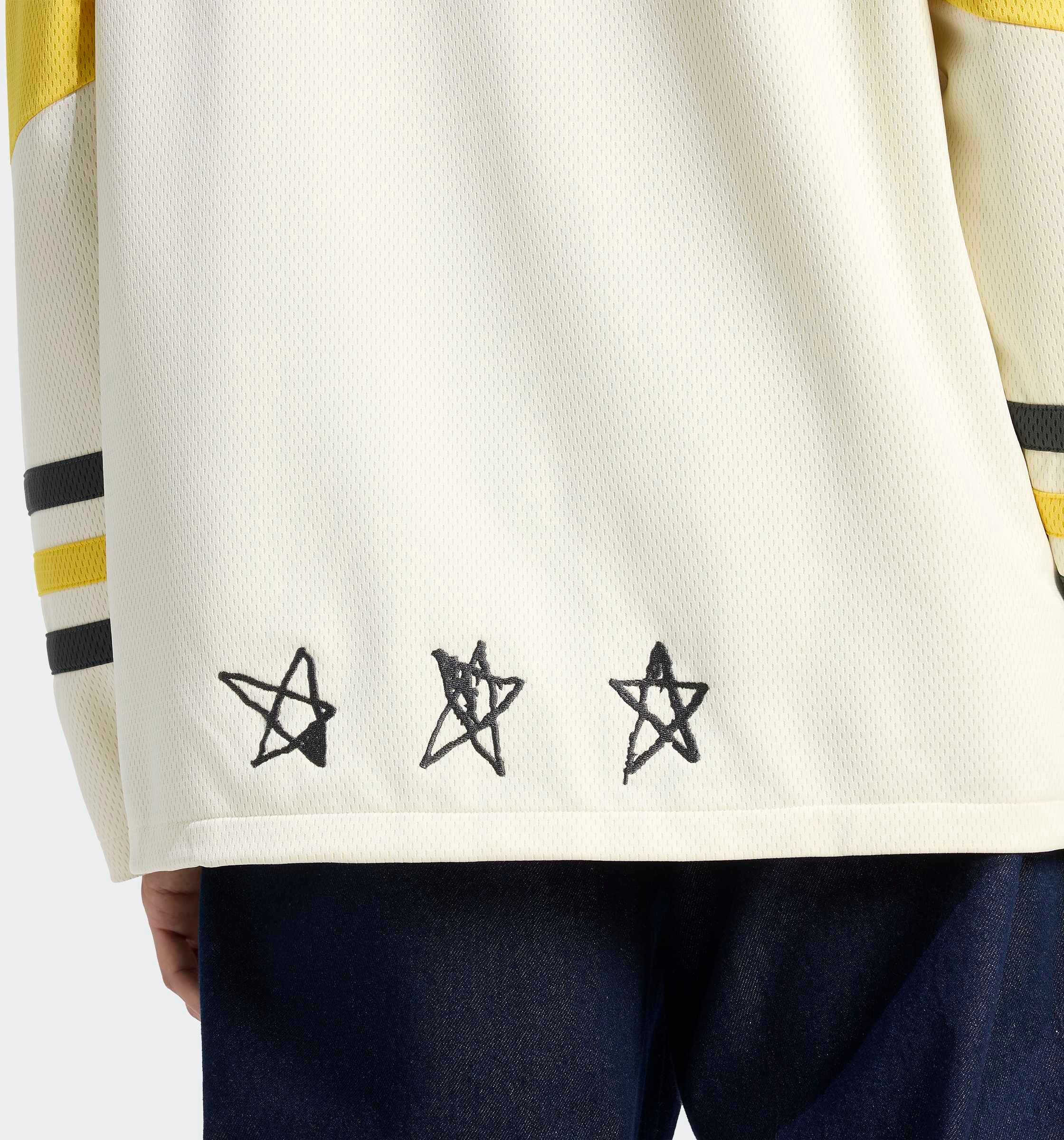 Langarmshirt ADIDAS ORIGINALS "ORIGINALS HOCKEY", Herren, Gr. M, gelb (eqt gelb), Obermaterial: 100% Polyester, normal, V-Ausschnitt, Shirts Langarmshirt eqt gelb M