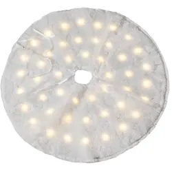 MARELIDA LED Weihnachtsbaumteppich Plüsch Baumrock Tannenbaumdecke D: 90cm