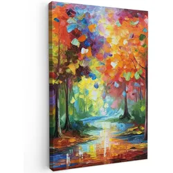 LEINWANDBILD Landschaft - Wald - Farben - Natur Wanddeko 40x60 cm