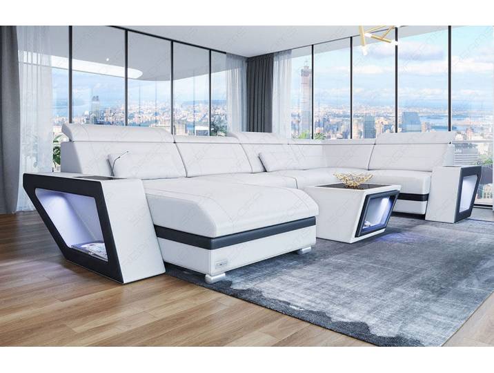 Leder Couch Catania U-Form