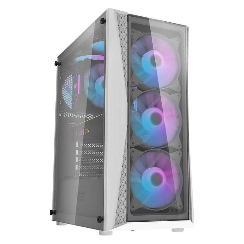 Darkflash Tech Computer Case DK352 Plus with 4 fans (Black & White) (E-ATX) (DK352 Plus Black Whi)