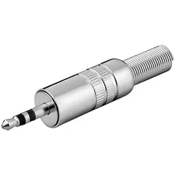 Klinkenstecker, 3,5mm, Stereo / 3 polig, Metallausführung mit Knickschutz, Lötmontage