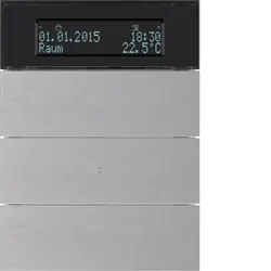 Berker 75663594 Tastsensor 3fach mit Temperaturregler und Display B.IQ Alu