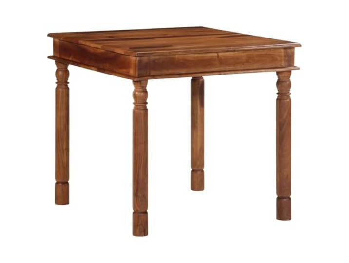 HAQWRDQSG Esstisch 80x80x77 cm Massivholz Akazie Küchentisch Kompakter Echtholztisch für Küche und Esszimmer mit honigfarbener Lackierung und einzigartiger Naturmaserung.