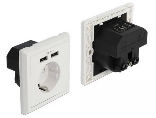 Delock 11471 Einbau-Steckdose Weiß