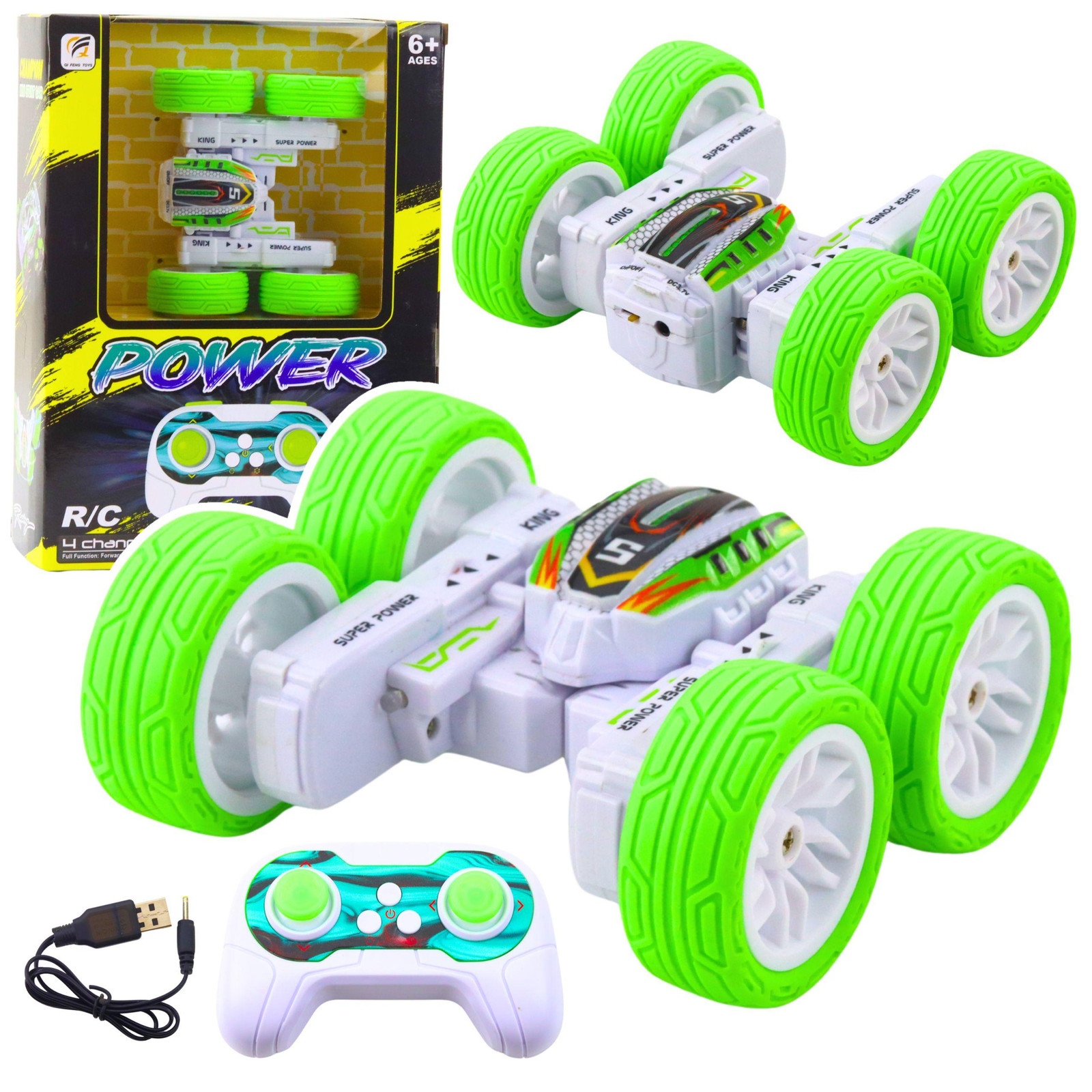 Lean Toys Op afstand bestuurbare acrobatische terreinwagen 1:32 Groen