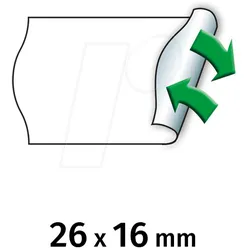 METO 9506166 - Preis-Etiketten, 26x16 mm, ablösbar, weiß, 6000 Stück