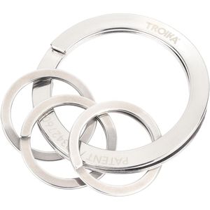 TROIKA Schlüsselring Nail Guard KR23-10/ST, 35 mm, flach, Edelstahl, silber, matt, 4-teilig