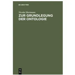 Hartmann:Zur Grundlegung der Ontologie, Fachbücher von Nicolai Hartmann
