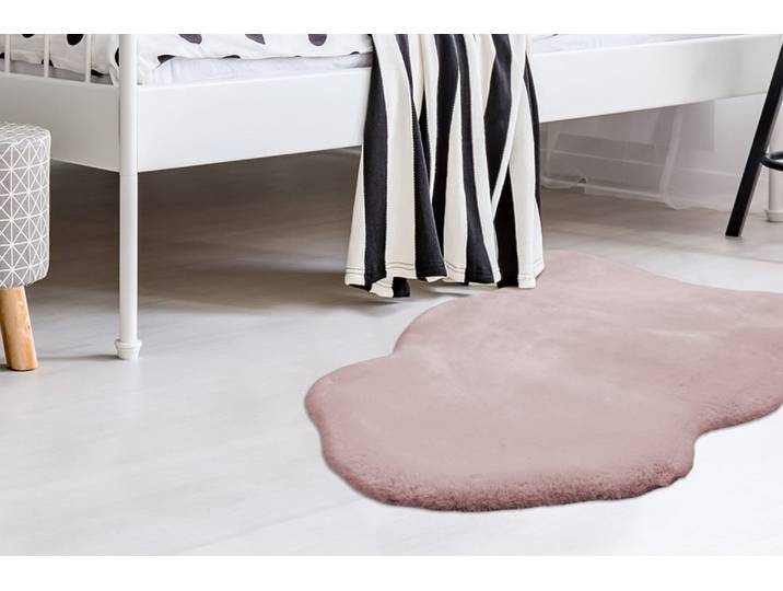 Fellteppich CALO-DELUXE Vogesen 200 Gr. 41, rosa, B:60cm H:35mm L:90cm, Kunstfaser, Teppiche, Fellteppich, handgetuftet, Kunstfell, Wohnzimmer