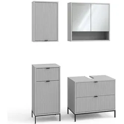 Vicco, Badmöbelset, Badmöbel-Set Eliza, Grau, 4 Teile