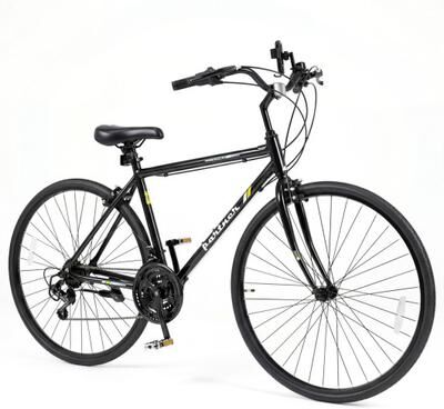 Costway 700C Hybrid Bike for Adult with 18-Speed Shimano Drivetrain and Phone Holder-Black