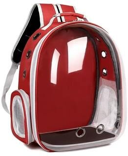Uplift Essentials Space Capsule Transparent Breathable Pet Backpack red