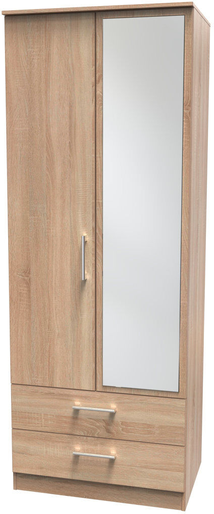 Welcome Furniture Fully Assembled Devon 2 Door Wardrobe Bardolino Oak 74cm W X 53cm D