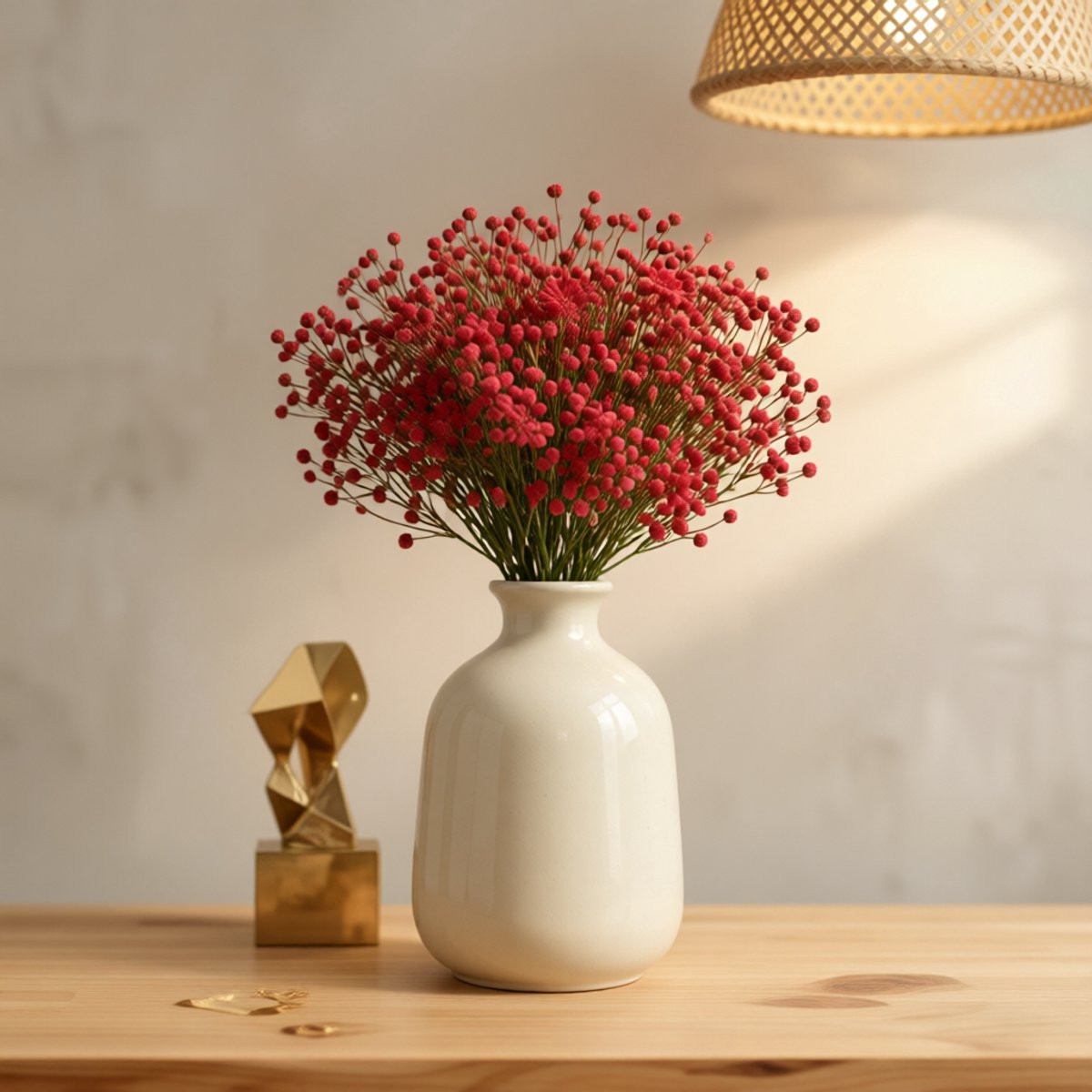 ZOQENX Kunstmatige Rode Baby's Breath Takken, 5 Stuks, 65 cm