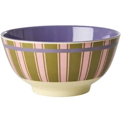 RICE Melamin Schüssel Stripe Delight, Medium - H 7.5 Ø 15 cm, 700 ml