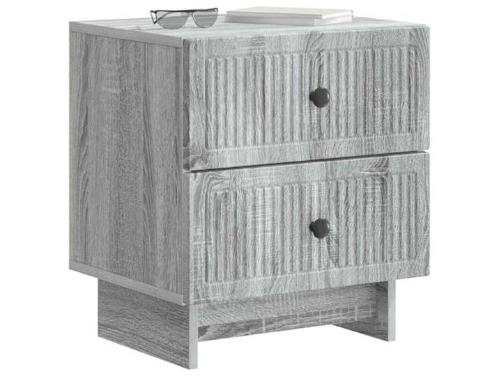 KTHLBRH Nachttisch mit Schublade, hellgrau, 43 x 34,5 x 47,5 cm Holztechnik, Vintage-Design, viel Stauraum für Bücher und Zubehör, für Schlafzimmer oder Wohnzimmer