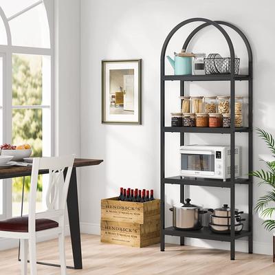 Bluebell "4-Tier Open Bookshelf, 70.8"" Wood Bookcase with Metal Frame for Home"