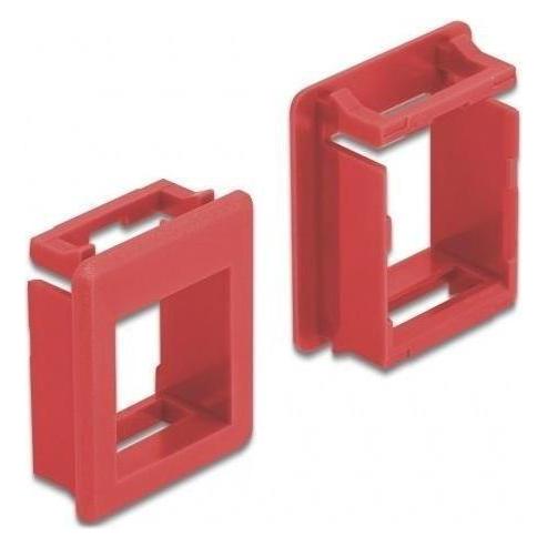 Delock Modulblende Snap-in-Halterung - Schrankmontage - Rot (Packung mit 4) (86762)
