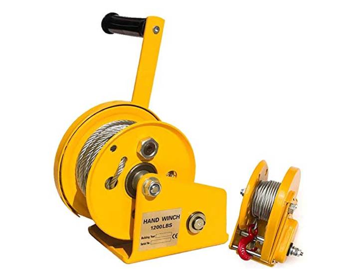 Aprilhp Hand-seilwinde, Profi Seilwinde Bootswinde Handwinde mit Drahtseil und Haken, 1200lbs/1800lbs, Handseilzug Forstseilwinde für Pickup Trucks Anhänger, 8m/15m/20m/30m1200lbs-30m