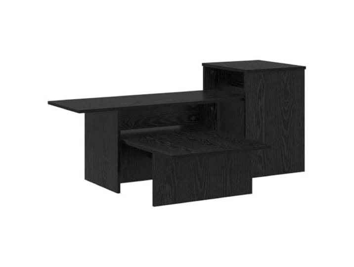 Konsolentisch, schmaler Sofatisch Schwarz Eichen-Optik 91,5 x 35 x 38,5 cm