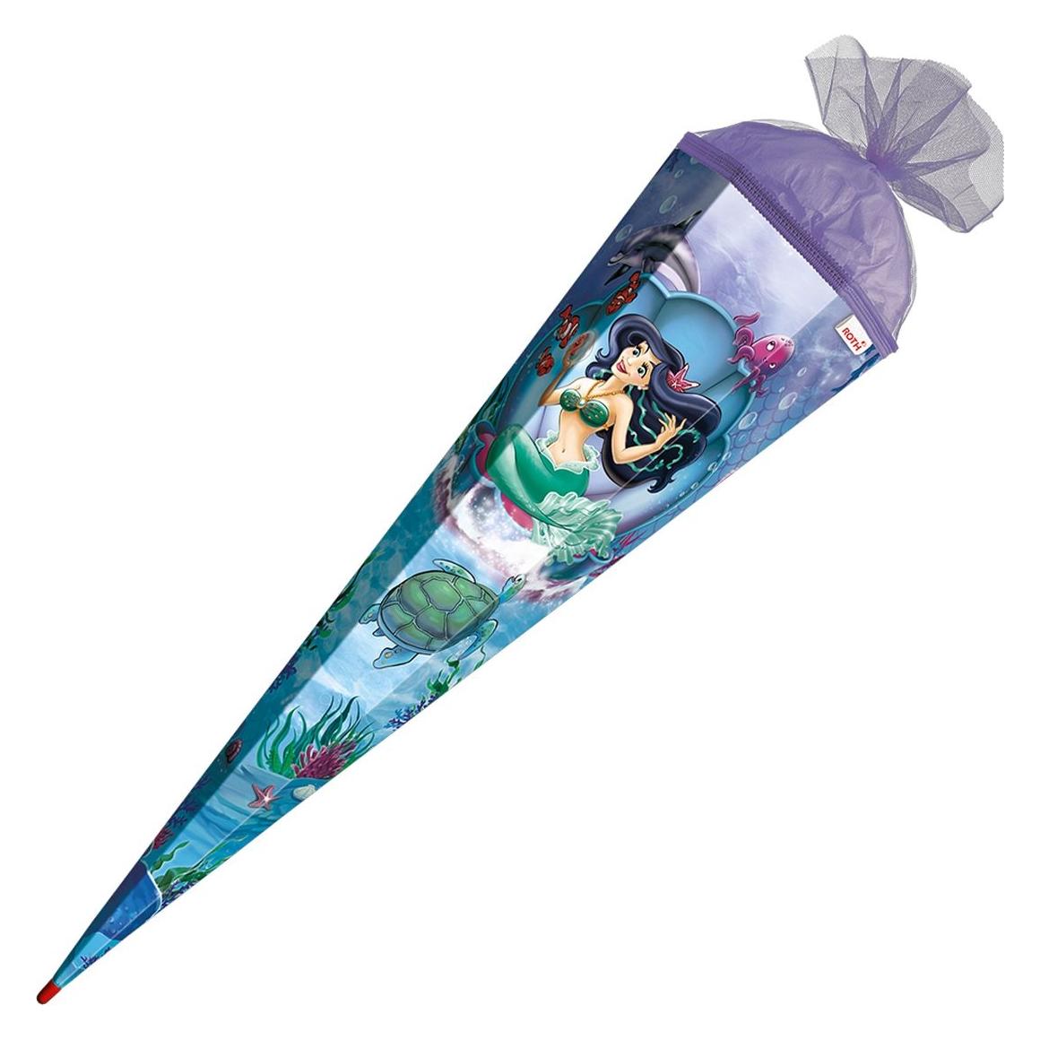 Magni Roth Schultüte Meerjungfrau eckig Schutzspitze Tüllverschluss 85cm (85 cm, 1x) (47531440)