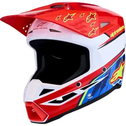 Alpinestars S-M3 Falcon, Motocrosshelm Jugend - Neon-Rot/Weiß/Blau/Neon-Gelb - YM