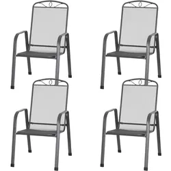 Siena  Garden Elda Stapelsessel  4er Set anthrazit