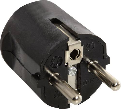 AS Schwabe 45032 Schutzkontaktstecker Kunststoff 230V Schwarz IP20