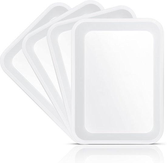 Unyqoos Set van 4 BPA-vrije kunststof serveerplaten, breukbestendig en stapelbaar