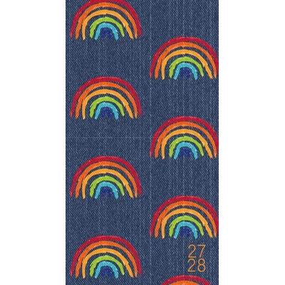 Retro Rainbow 2-Year 2027-28 3.5 X 6.5 Monthly Pocket Planner