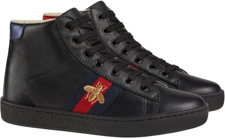 Gucci Ace leather high-top trainers 4-7 years UK 1 - Black, New