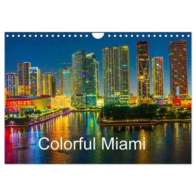 Colorful Miami (Wall Calendar 2026 DIN A4 landscape), CALVENDO 12 Month Wall Calendar