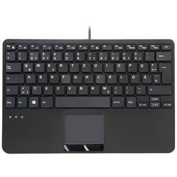 Perixx PERIBOARD-525 H DE USB Tastatur Deutsch, QWERTZ Schwarz USB-Hub, Touch-Oberfläche 12070