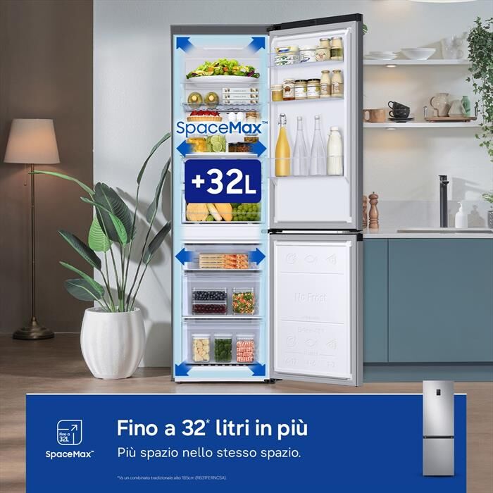 Samsung Frigorifero Combinato Rb34c675dsa/ef Classe D-silver Inox